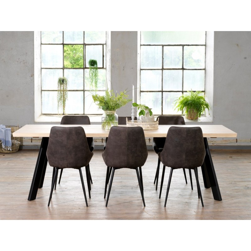 RO Fred Dining Table 240x100 Whitewash/Black